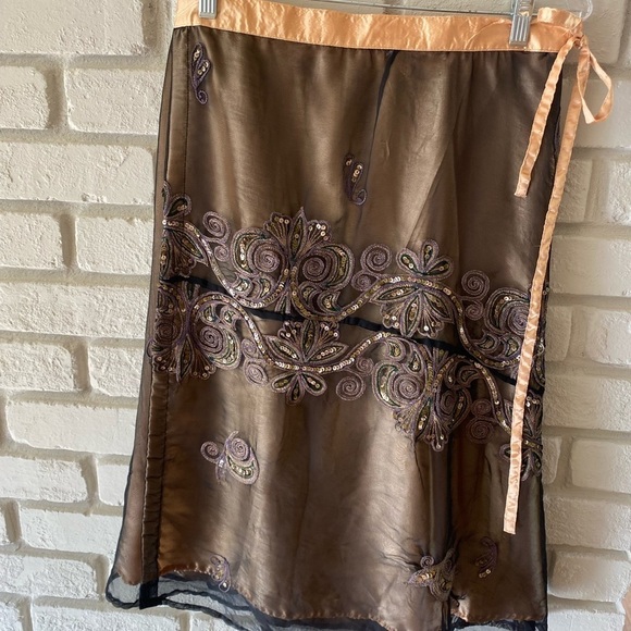 Lotus Creations Adjustable Wrap Skirt, Brown M #043 - Picture 2 of 11